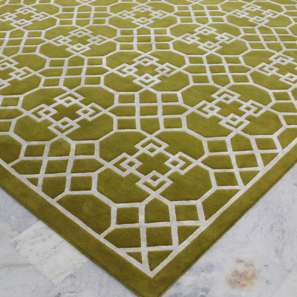 Geometric yellow rug